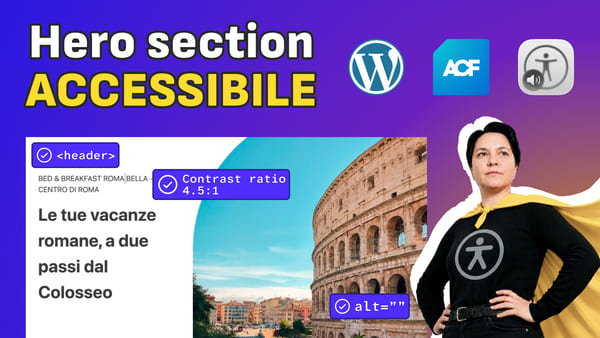 Hero section accessibile con WordPress e ACF plugin